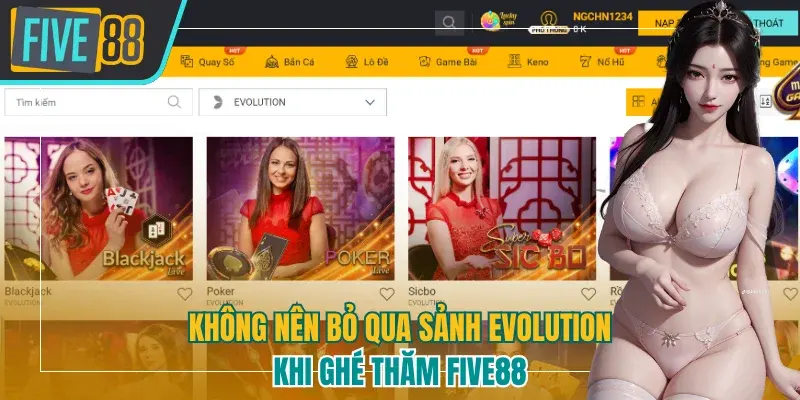 Không nên bỏ qua sảnh Evolution khi ghé thăm Five88