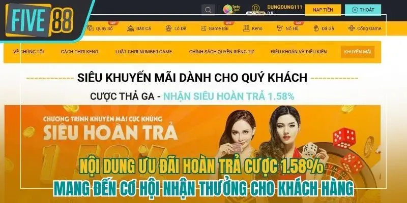 Hoàn trả cược Five88